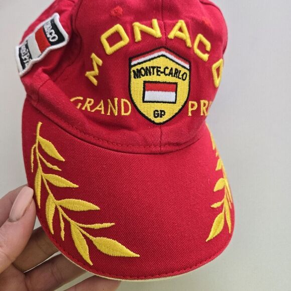 MONACO Grand Kids Prix Hat Strapback Baseball Red Cap - Picture 2 of 8